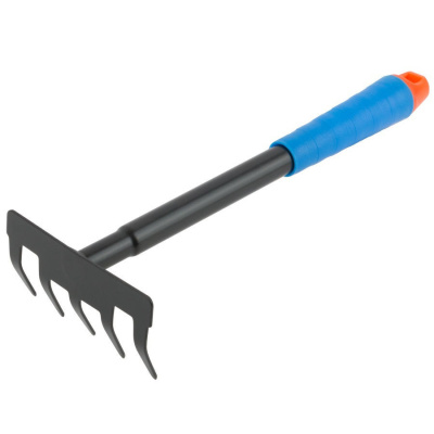 Грабли мини, синяя пластиковая ручка, 263 мм
