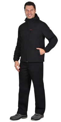 Куртка софтшелл с капюшоном Сириус Азов, черная, р. (М) 104-108/170-176
