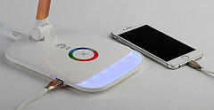 Светильник настольный светодиодный ЭРА NLED-460-14W-W-G белый/золото, 14Вт, 3000-6000К димммер, сенсорный выключатель, USB (Б0028438)