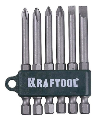 Набор бит Kraftool, Cr-V, 26061-Н6 (6 предметов)