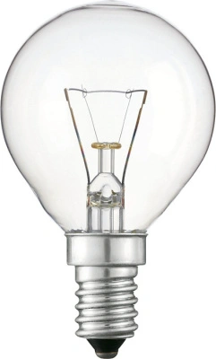 Лампа накаливания P45 шарик 60W E14 230V CL прозрачная PHILIPS
