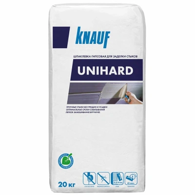 Шпатлевка гипсовая высокопрочная безусадочная KNAUF Унихард 20 кг