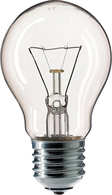 Лампа накаливания A55 ЛОН 60W E27 230V CL прозрачная PHILIPS