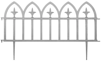 Забор декоративный Protex Кованый цветок, серый, 620х370 мм (5 шт)