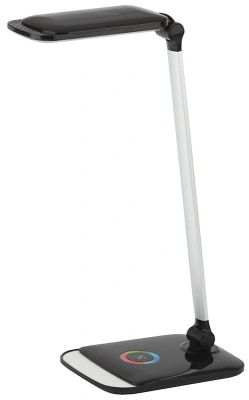 Светильник настольный светодиодный ЭРА NLED-460-14W-BK-S черный/серебро, 14Вт, 3000-6000К диммер, сенсорный выключатель, USB (Б0028439)