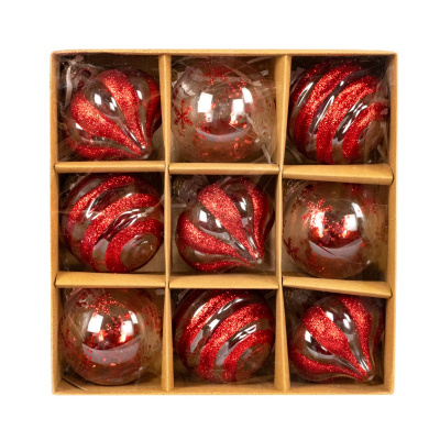 Набор шаров в тубе пластиковые, D8 см, 9 шт, красный купить в отделе магазина Экономстрой