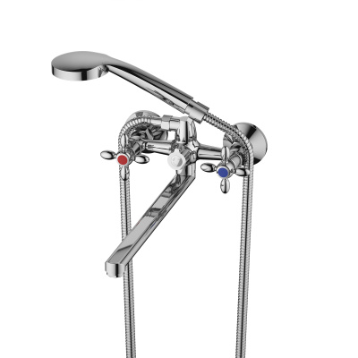 Смеситель для ванны и душа Aqueduc 346648 с длинным поворотным изливом, латунь/хром, двухручковый купить в отделе магазина Экономстрой