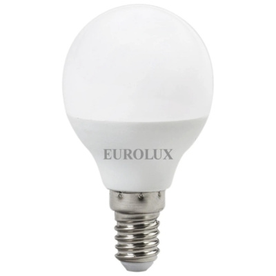 Лампа светодиодная Eurolux LL-E-G45-7W-230-2,7K-E14, шар, E14 G45 7Вт 560Лм 2700К, теплый белый свет, 76/2/5 купить в отделе магазина Экономстрой