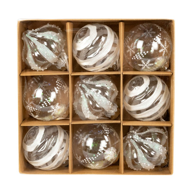 Набор шаров в тубе пластиковые, D8 см, 9 шт, белый купить в отделе магазина Экономстрой