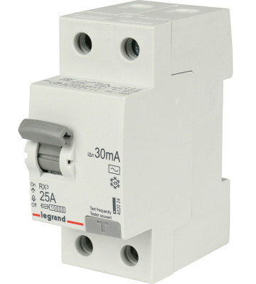 Устройство защитного отключения (УЗО) Legrand RX3, 2P, 25А, 30мA, тип AC, 402024