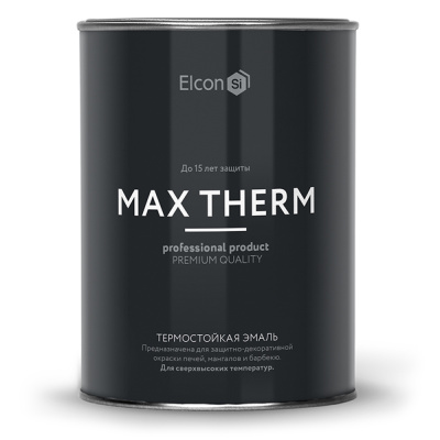 Эмаль термостойкая (1000°C) Elcon Max Therm 11607329, черная, 0,8 кг