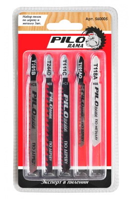 Набор пилок по дереву и металлу Pilorama T101B, T101AO, T111C, T244D, T118A (5 шт), 560005 купить в отделе магазина Экономстрой