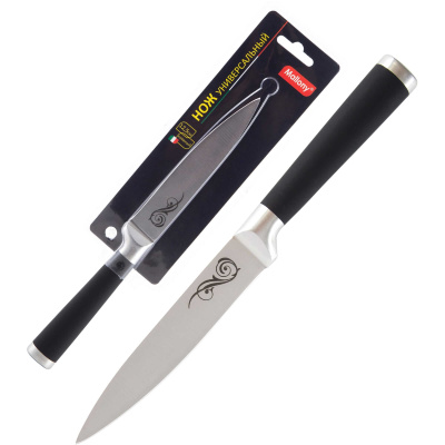 Нож с прорезиненной рукояткой MAL-05RS универсальный 12,5 см