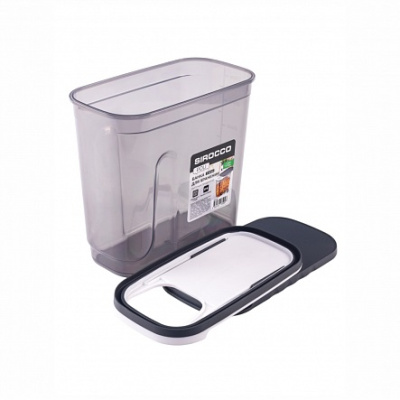 Банка для хранения сыпучих продуктов с крышкой-слайдером Poli, серая, 3 л купить в отделе магазина Экономстрой