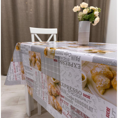 Клеенка Mirror, ПВХ, на нетканной основе, 140 см, Кофе и круаcсан купить в отделе магазина Экономстрой