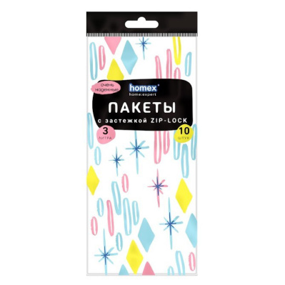 Пакеты зип-лок для заморозки и хранения Homex Очень Практичные, 3 л (10 шт) купить в отделе магазина Экономстрой