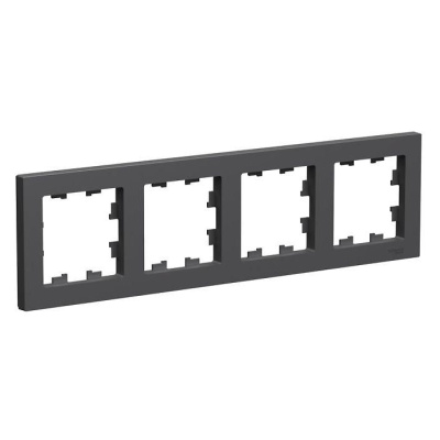 Рамка 4-постовая Systeme Electric AtlasDesign, базальт (ATN001404) купить в отделе магазина Экономстрой