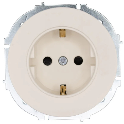 Розетка 1-местная с заземлением Lezard Osen, слоновая кость, 743-9088-124B купить в отделе магазина Экономстрой