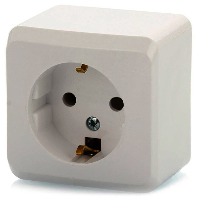 Розетка 1 местная с заземлением открытой установки 16А 250В Белая Этюд Schneider Electric купить в отделе магазина Экономстрой