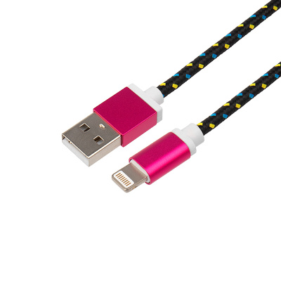 Кабель Rexant, нейлон, черный-сине-желтый, 1 м, USB-Lightning купить в отделе магазина Экономстрой