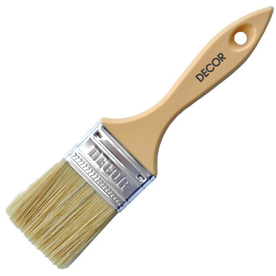Кисть плоская светлая Decor, смешанная щетина, пластиковая ручка, 50х14 мм купить в отделе магазина Экономстрой