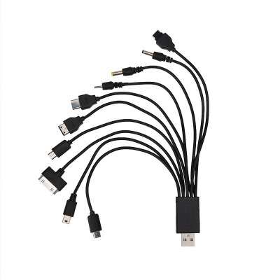 Кабель USB, 10 в 1, 5P/5P/DC2.0/micro USB/DC4.5/DC3.5/Samsung G600/iPhone4/micro USB