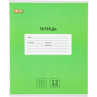 Тетрадь школьная №1 School, клетка, интенсив зеленый, А5, 12 л купить в отделе магазина Экономстрой