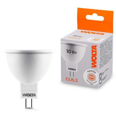 Лампа светодиодная Wolta LED MR16 25SMR16-220-10GU5.3 / GU5.3, 10 Вт, 825lm 4000K