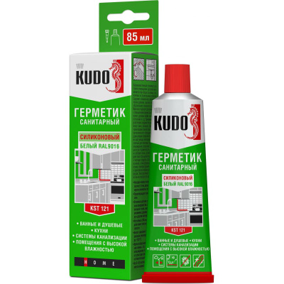 Герметик силиконовый Kudo, KSТ-121, санитарный, белый, 85 мл купить в отделе магазина Экономстрой