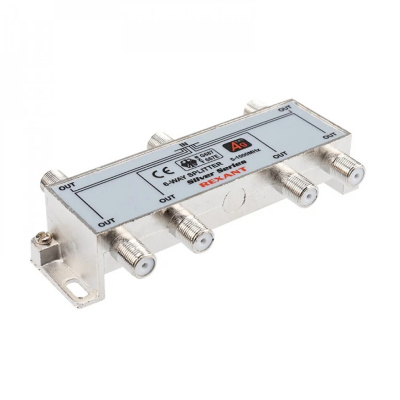 Делитель Rexant, ТВ x 6 + 7 штеккеров, F &quot;BOX&quot;, 5-1000 МГц ,Silver