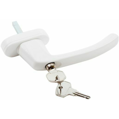 Ручка оконная для ПВХ, с замком, белая купить в отделе магазина Экономстрой