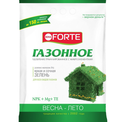 Удобрение универсальное с микроэлементами Газонное (весна-лето) 4,5 кг Bona Forte BF23010711 купить в отделе магазина Экономстрой