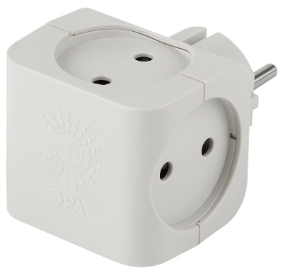 Тройник SP-4-W 4 без заземления, белый ЭРА Б0005103 купить в отделе магазина Экономстрой