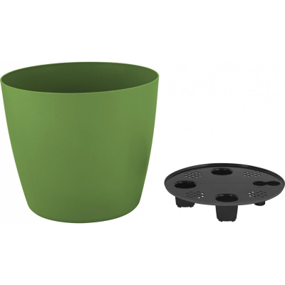 Горшок для цветов InGreen Vienna с дренажной вставкой, D210 мм, 5 л, круглый, оливковый купить в отделе магазина Экономстрой