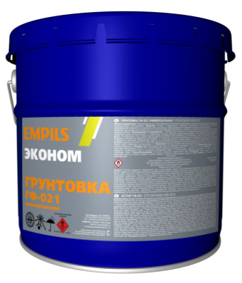 Грунтовка ГФ-021 Empils Эконом, серая, 20 кг купить в отделе магазина Экономстрой