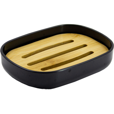 Пластиковая мыльница, черная с бамбуком купить в отделе магазина Экономстрой
