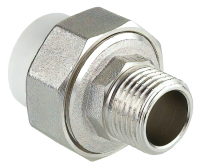 Соединитель PP-R разъемный с переходом на наружную резьбу, Valtec VTp.761.0.02004, 20х1/2" купить в отделе магазина Экономстрой