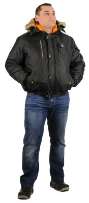 Куртка Аляска укороченная, мужская, чёрная, р.(52-54) 104-108/182-188