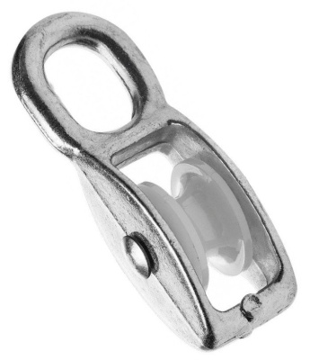 Блок для троса одинарный СТРОЙБАТ, белый цинк, 15 мм купить в отделе магазина Экономстрой