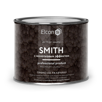 Краска кузнечная по ржавчине Elcon Smith с молотковым эффектом, черная, 0,4 кг купить в отделе магазина Экономстрой