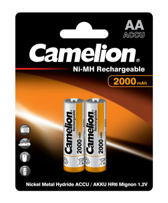 Аккумулятор Camelion AA Ni-Mh BL-2 LR6, 2000mAh, 1,2V (2 шт)