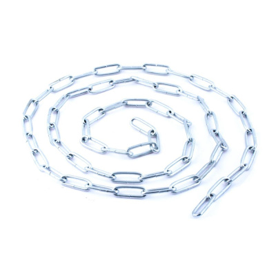 Цепь стальная DIN 763, длинное звено, белый цинк, 5 мм (5 м)