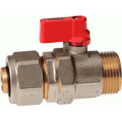 Кран шаровой под обжим, рукоятка флажок, Terma (TRm) 30227 36091, 16х1/2" купить в отделе магазина Экономстрой