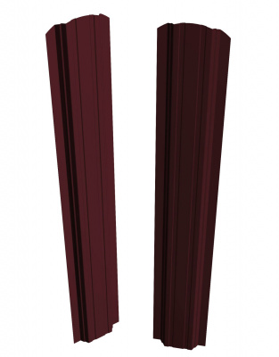 Евроштакетник П-образный фигурный, двухсторонний, шоколадно-коричневый (RAL 8017),109х2000 мм