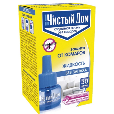Жидкость от комаров Чистый дом, для фумигатора, 30 мл