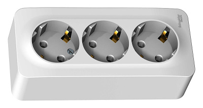 Розетка 3-х местная, с заземлением, открытой установки, 16А 250В Белая BLANCA Schneider Electric купить в отделе магазина Экономстрой