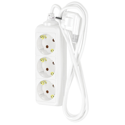 Удлинитель сетевой Фотон, с заземлением, 16А, белый, 3 розетки, 2 м купить в отделе магазина Экономстрой