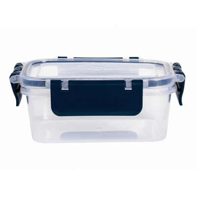 Пластиковый контейнер Clara 1700 мл для хранения продуктов, прямоугольный с защёлкивающейся крышкой, синий купить в отделе магазина Экономстрой