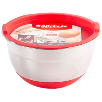 Миска с крышкой Attribute MIX, красная, 1,4 л купить в отделе магазина Экономстрой