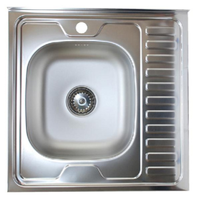 Мойка накладная из нержавеющей стали 60х80/13 см 0,4 мм выпуск 1 1/2" левая Vladix 023-3336 купить в отделе магазина Экономстрой
